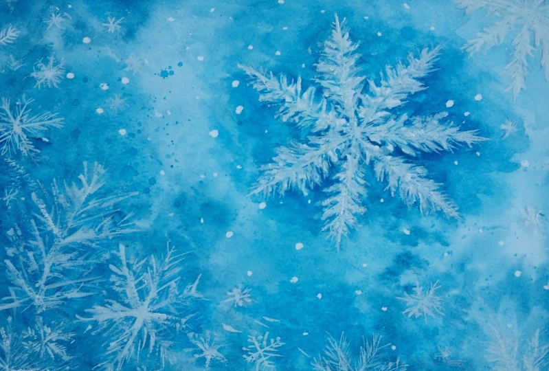 Icy and delicate snowflakes
