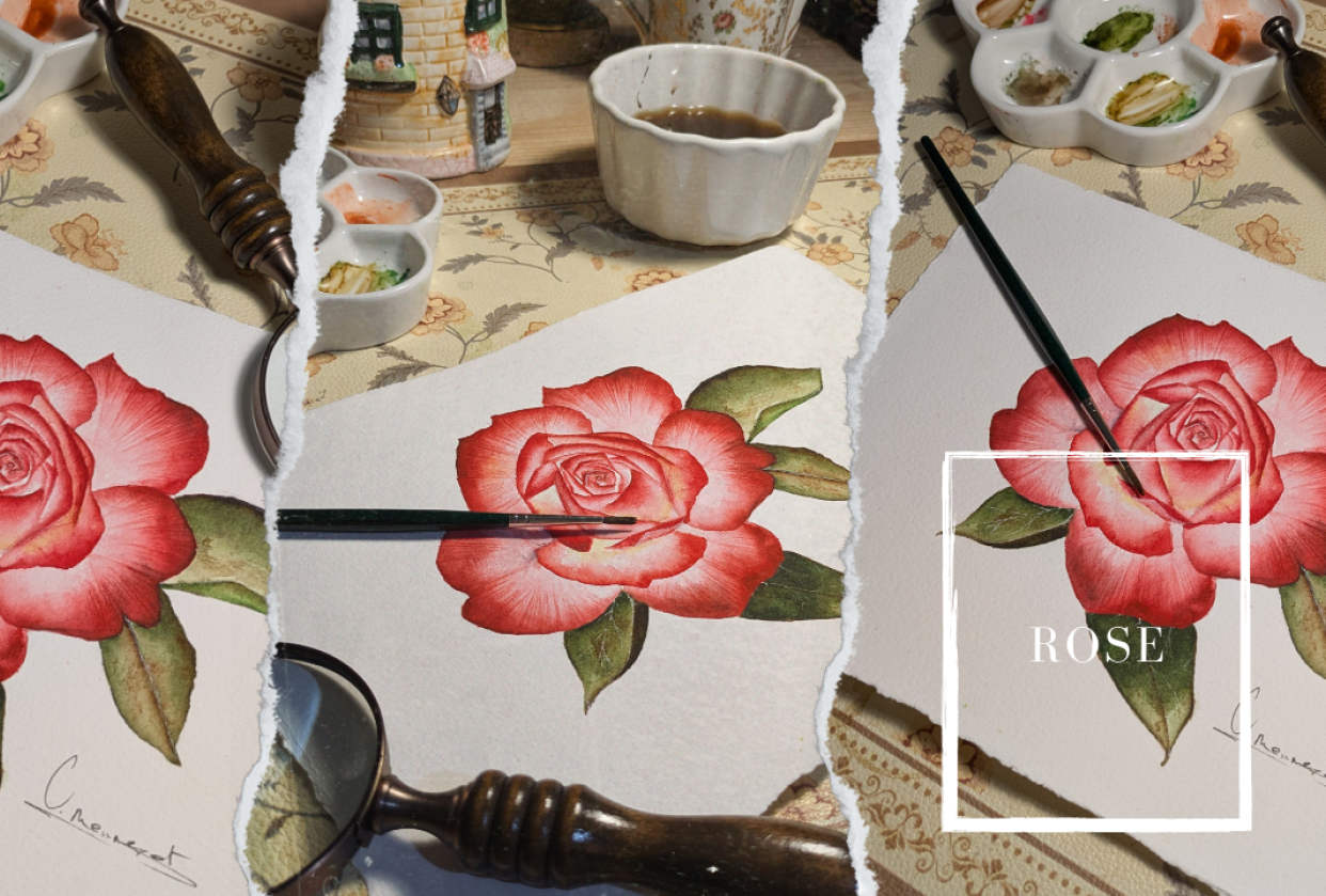 New class | Nouveau cours : Textured and realistic Rose - Rose texturée réaliste - student project