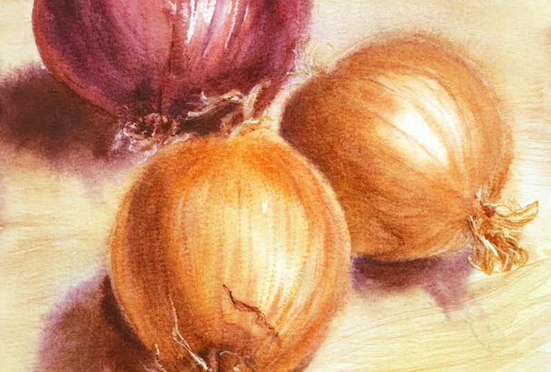 From Bulb to Brush: Painting Charming Onions in Watercolor