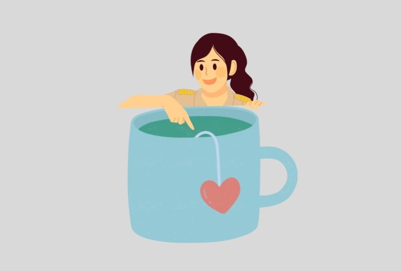 The girl in the procelain cup