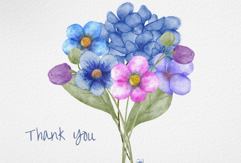 Watercolor Flowers in Procreate