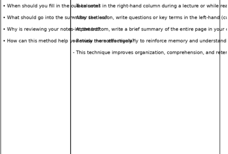 Cornell Note Talking Worksheet