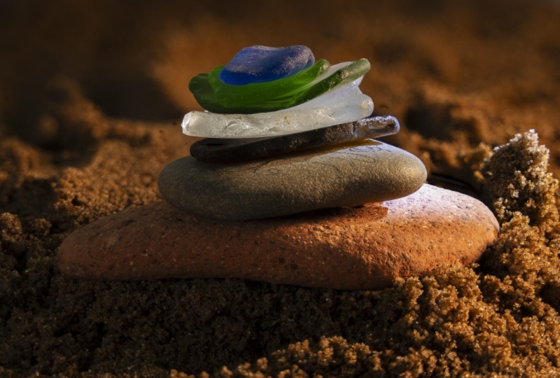 Sea Glass on Stone