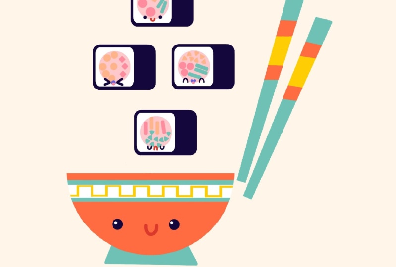 Cute kawaii sushi set was a super cute tutorial:)