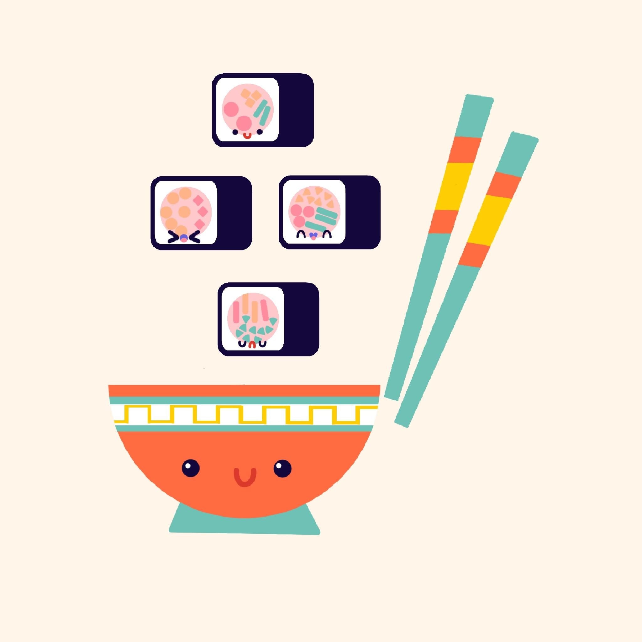 Cute kawaii sushi set was a super cute tutorial:) - student project
