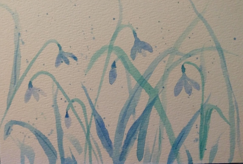 snow drops in blue
