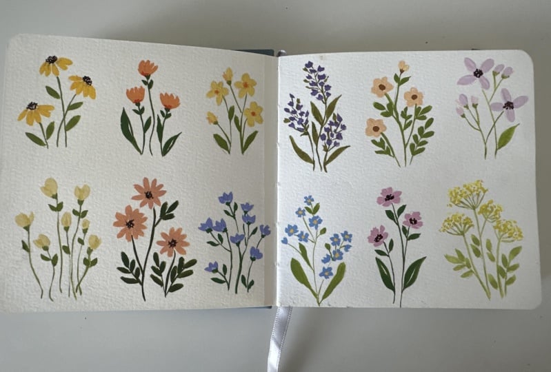 Watercolour spring flowers