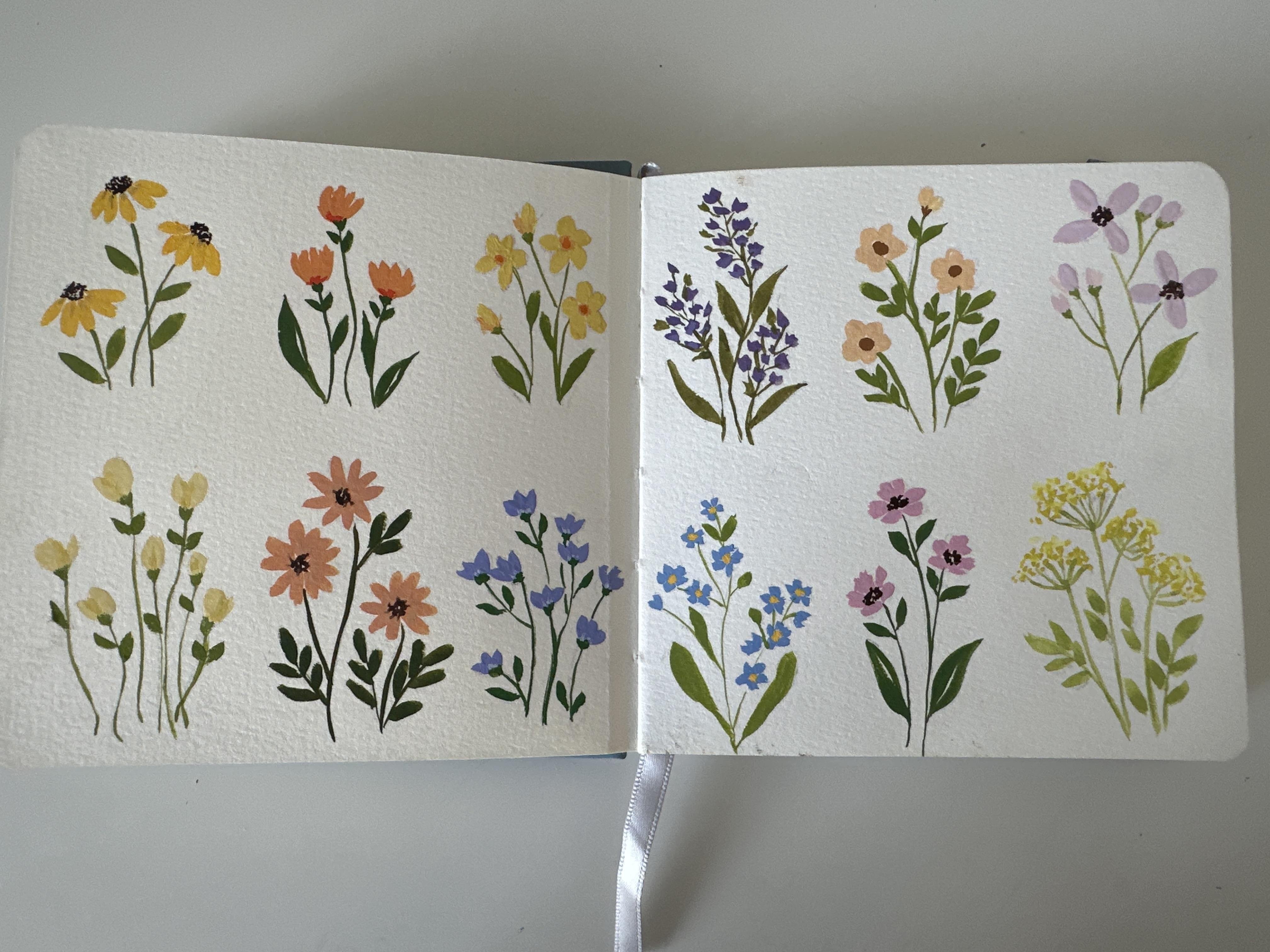 Watercolour spring flowers - student project