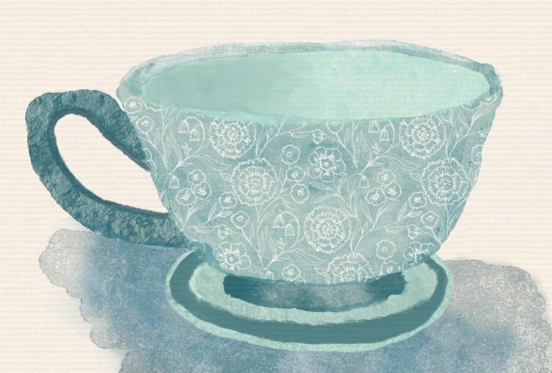 A blend of different teacups