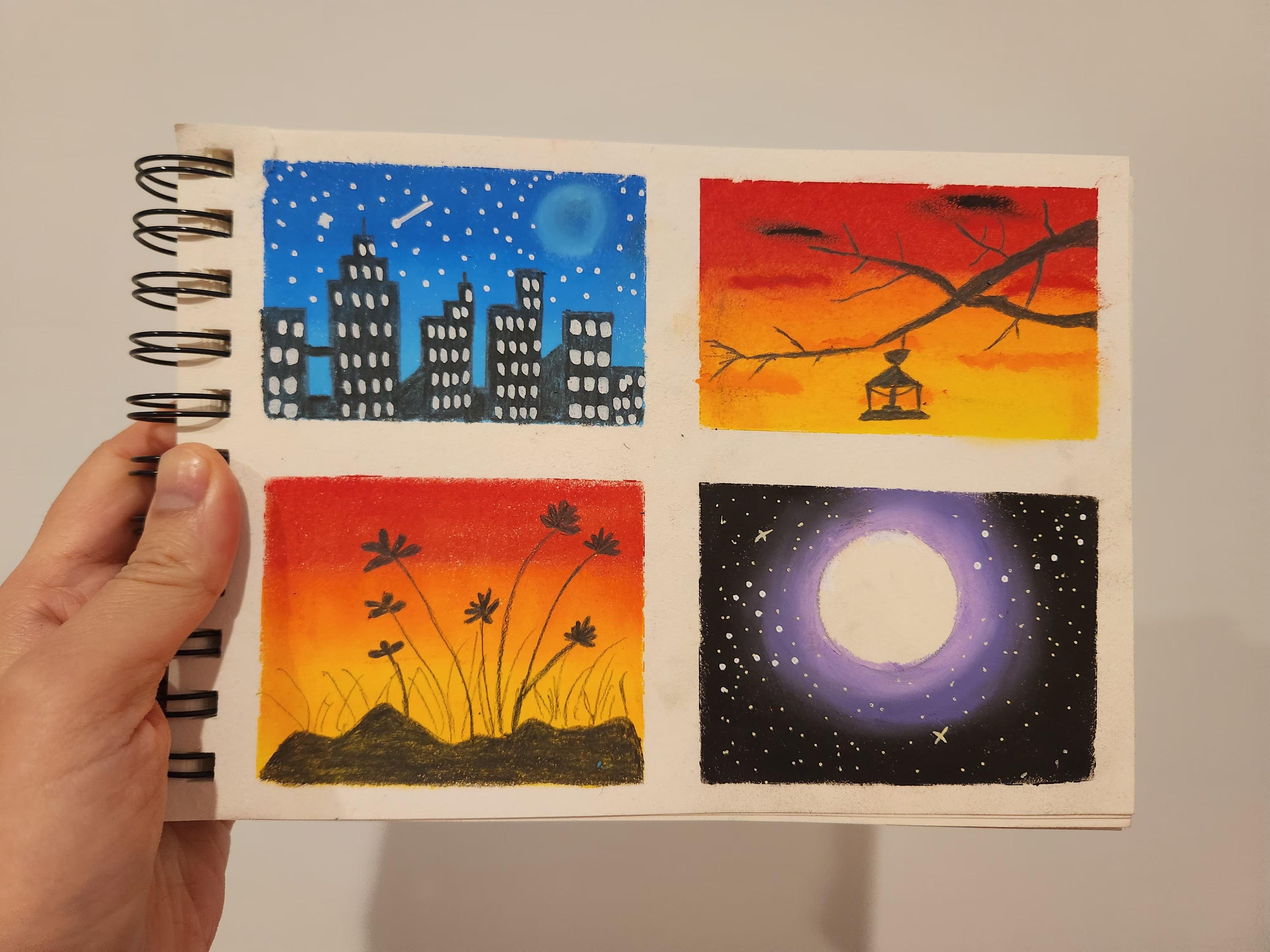 Learning how to use oil pastel - student project