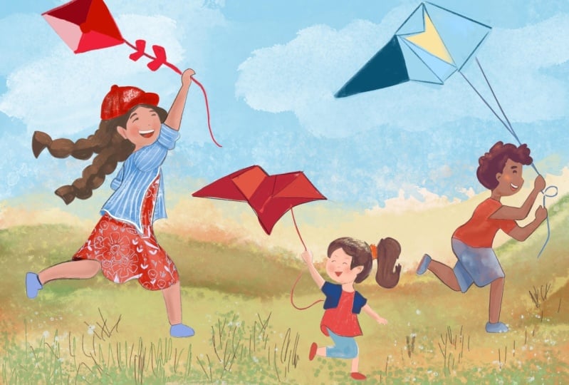Children's book ilustration:drawing kids of different ages in procreate