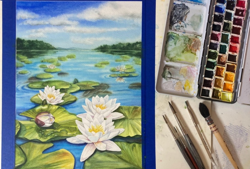 Water Lily Pond - showing perspective