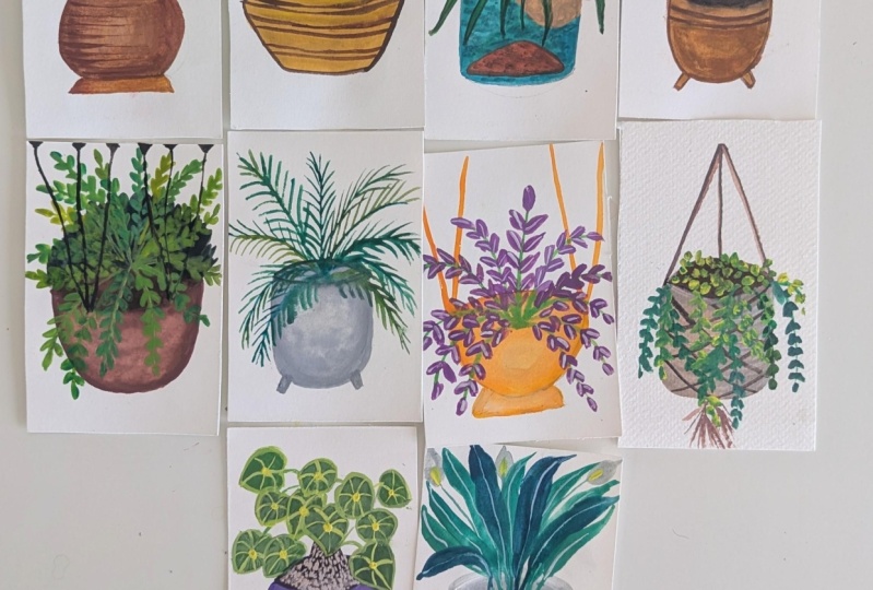 Gouache Painting : Learn To Paint Indoor Plants