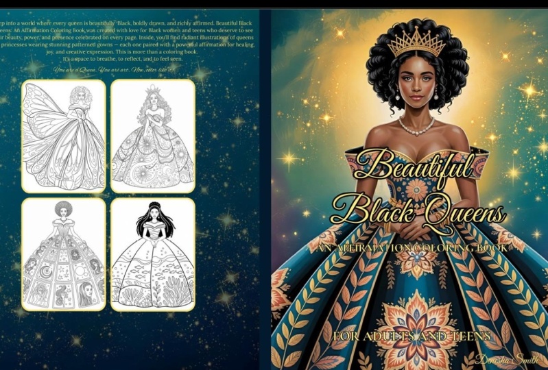 Beautiful Black Queens Coloring Book by Denesha Smith