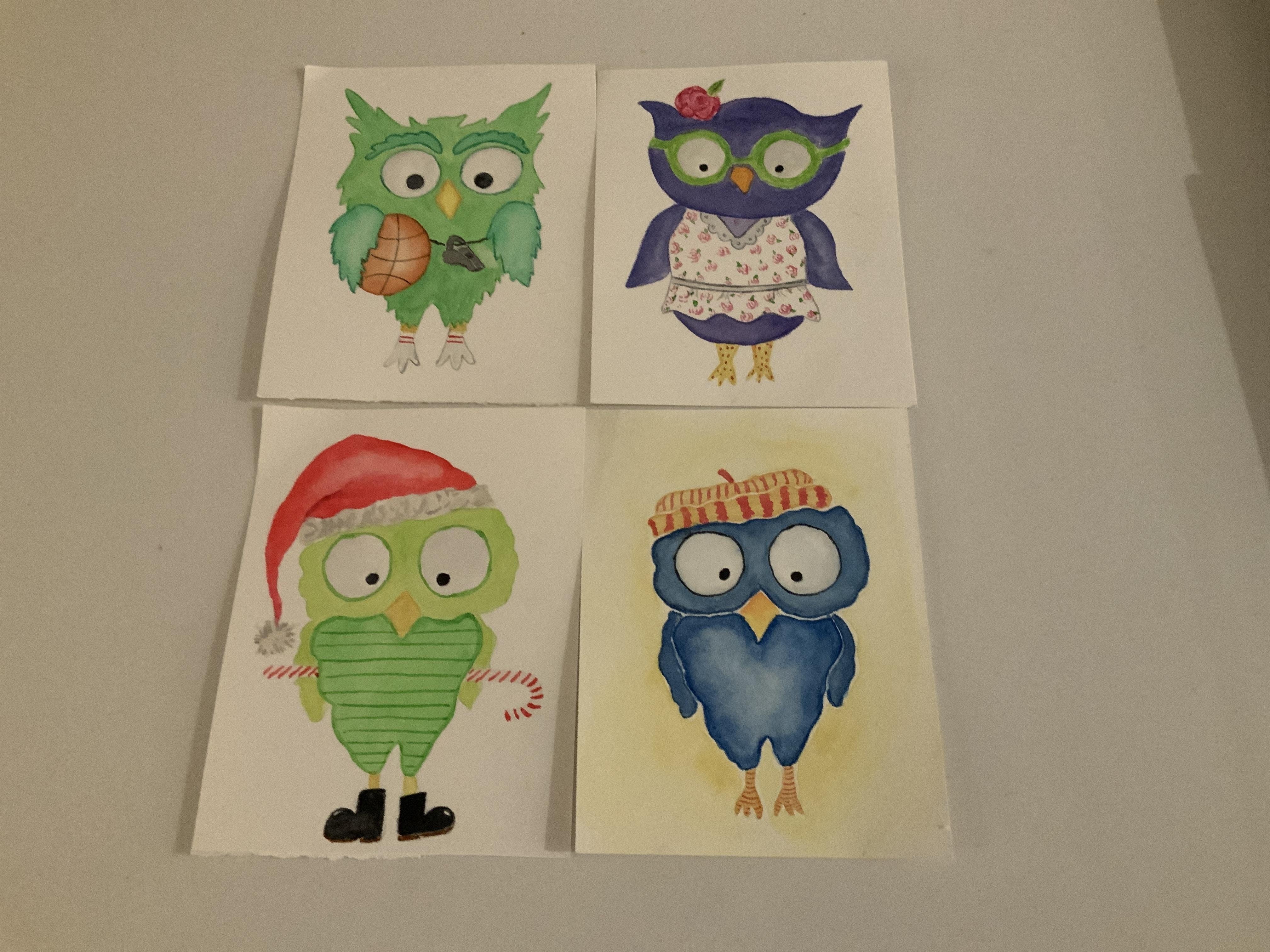 Whimsical Owls - student project