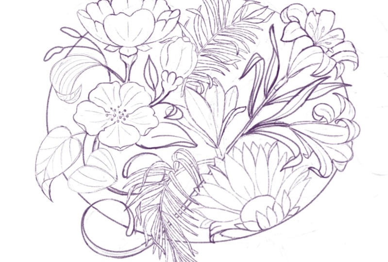 Midway Floral Sketch