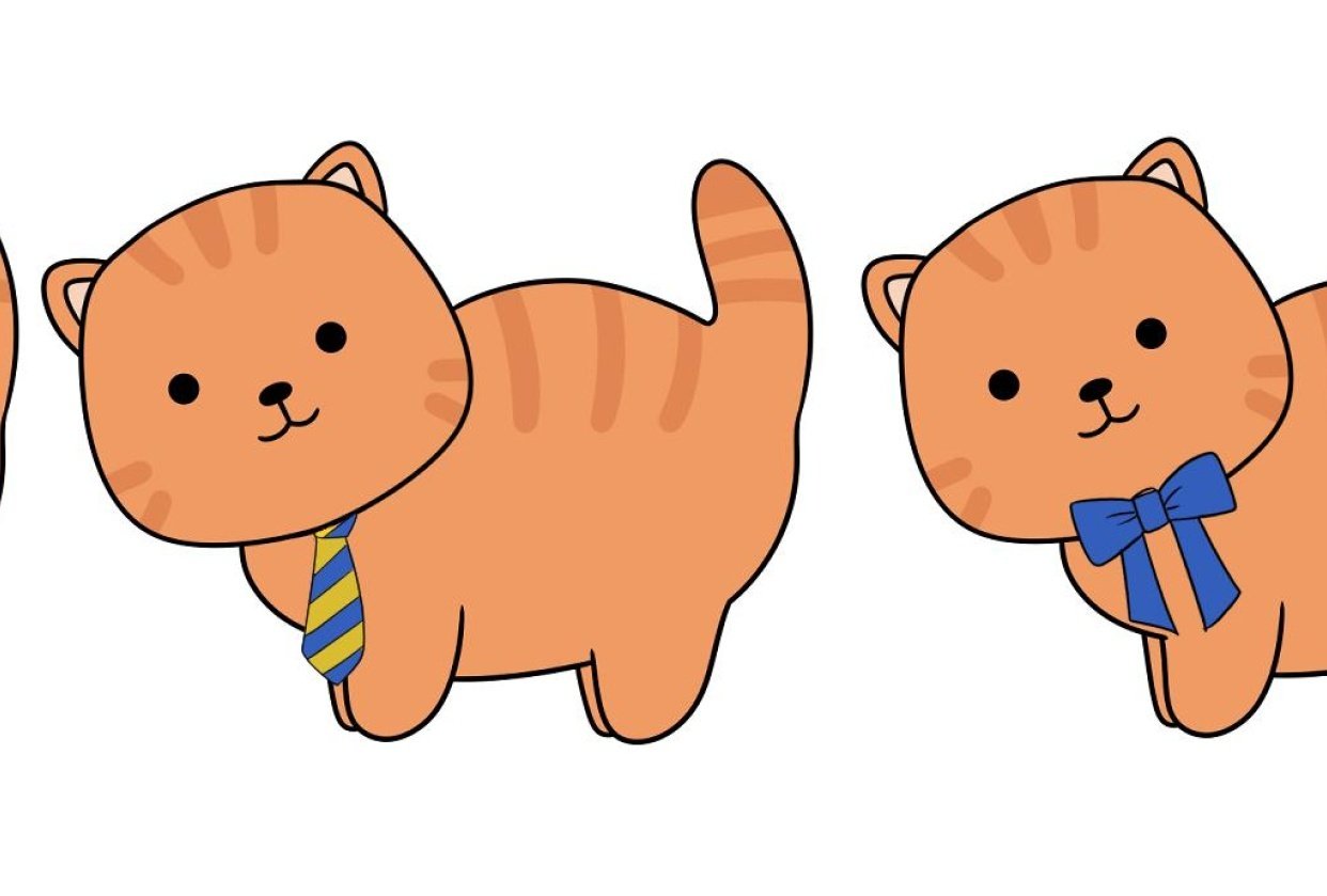 Ties, Bows, Hats, on Chibi Cats! - student project