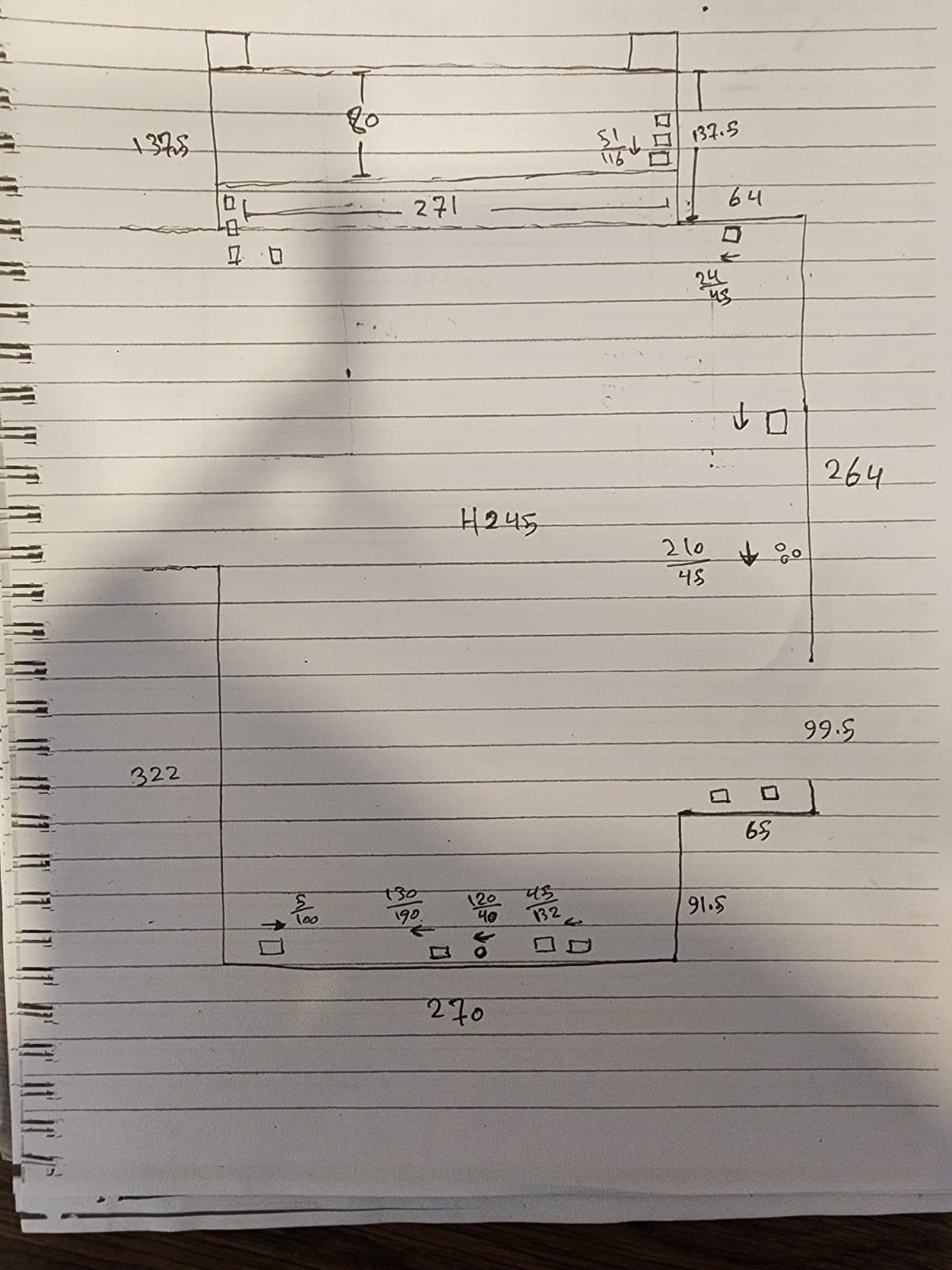 Side Dimension for Kitchen Layouts - student project