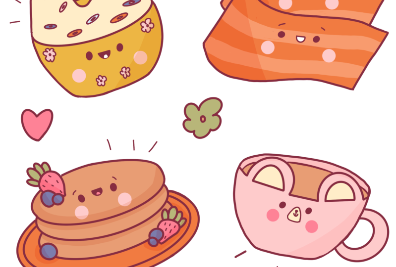 Breakfast Kawaii Drawing