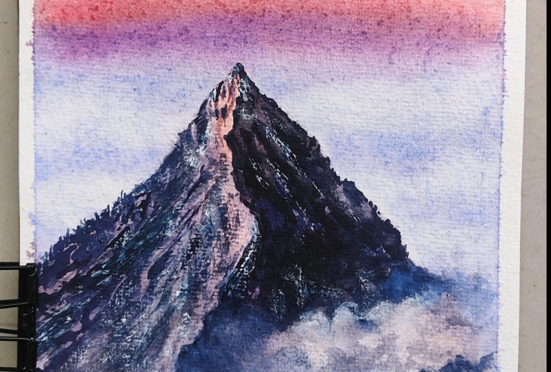 Watercolor mountain