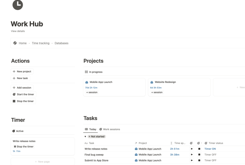 Time Tracking Hub