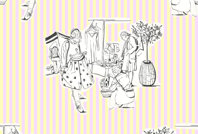 Flea market toile de jouy
