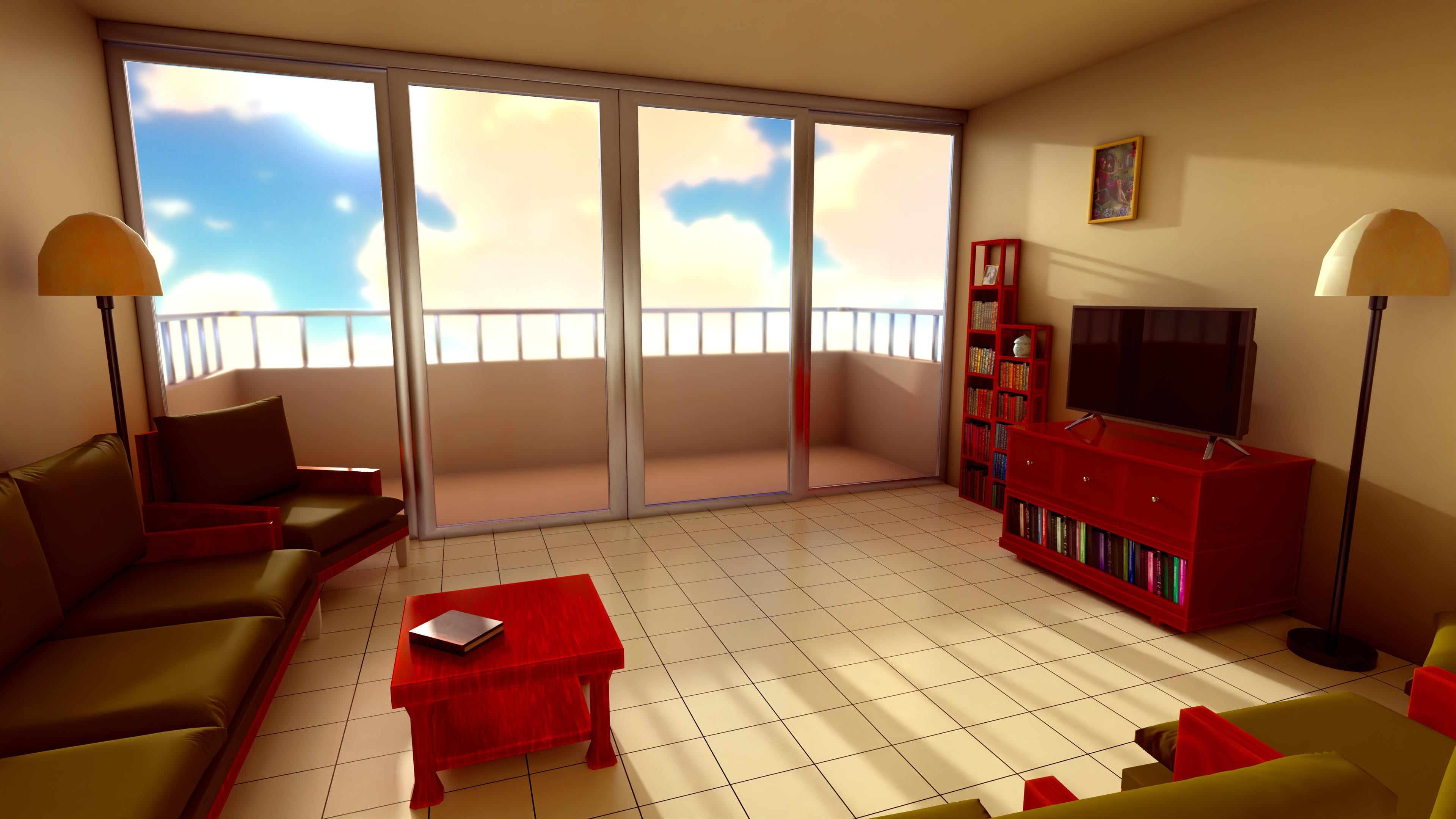 3D Room Design with anime HDR - student project