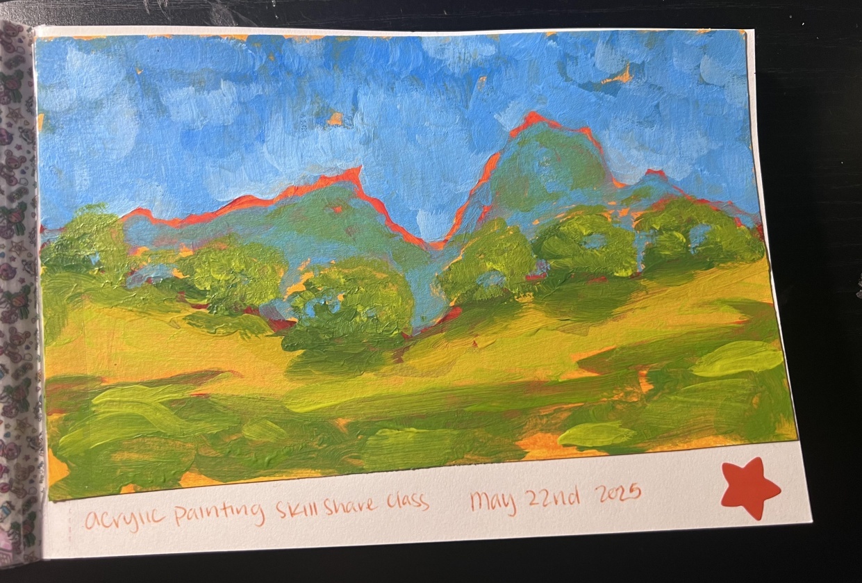 so fun! i put it in my sketchbook as i don’t have canvas - student project