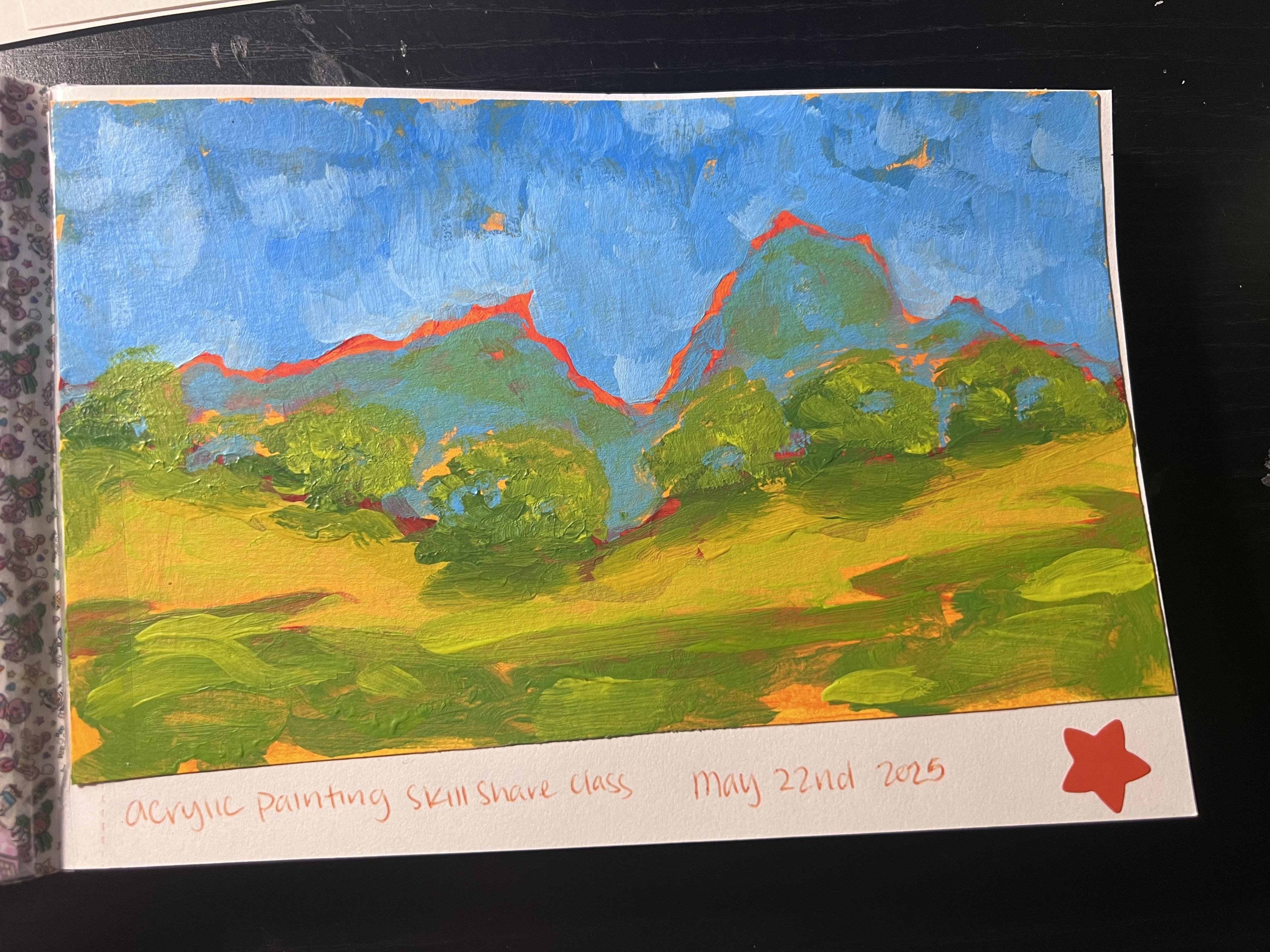 so fun! i put it in my sketchbook as i don’t have canvas - student project