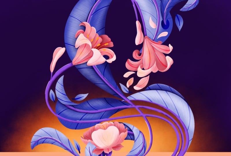 Floral Lettering Illustration