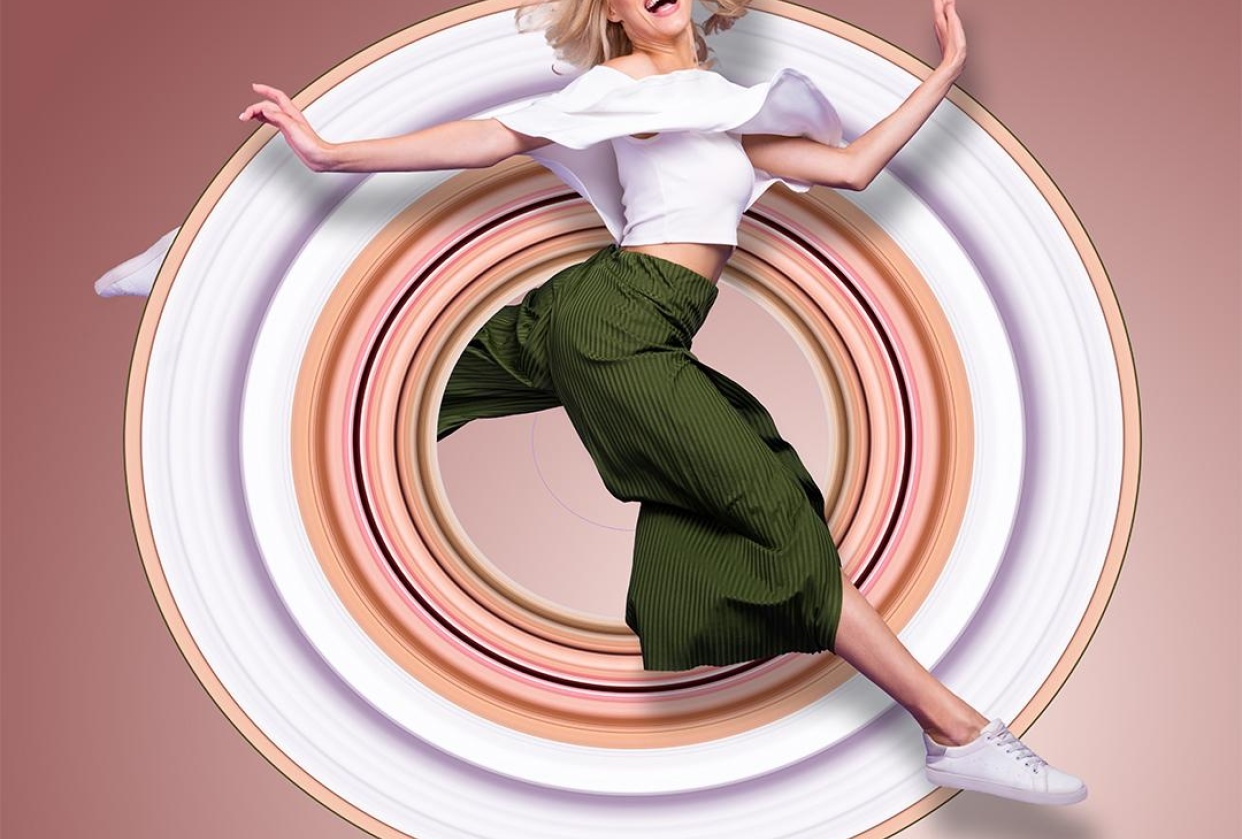 Woman jumping Through - student project