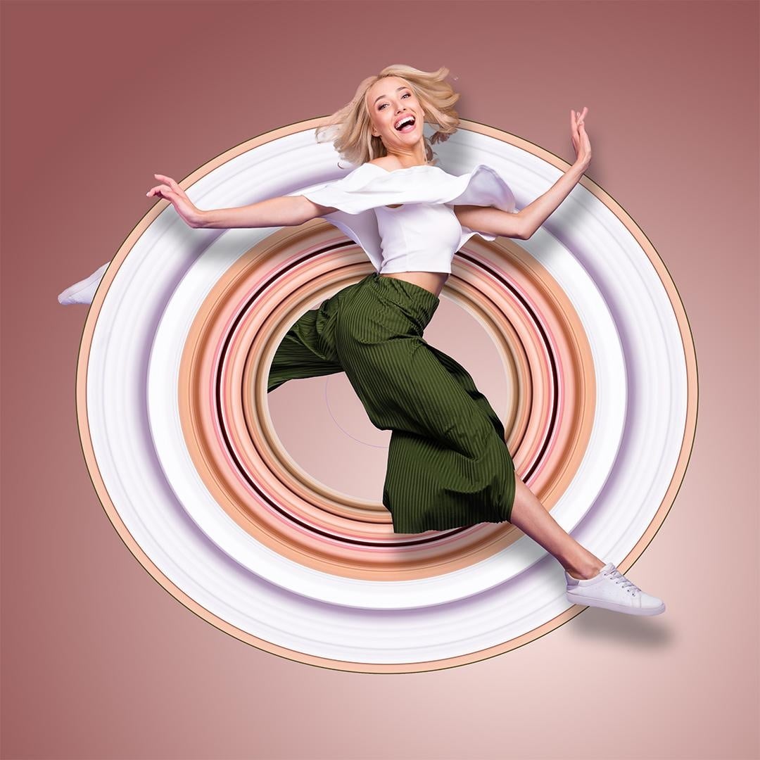Woman jumping Through - student project
