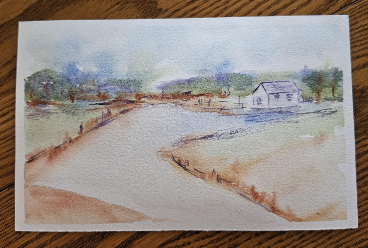 5min leftover paints landscape - student project