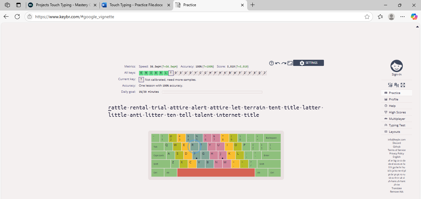 typing speed and accuracy - student project