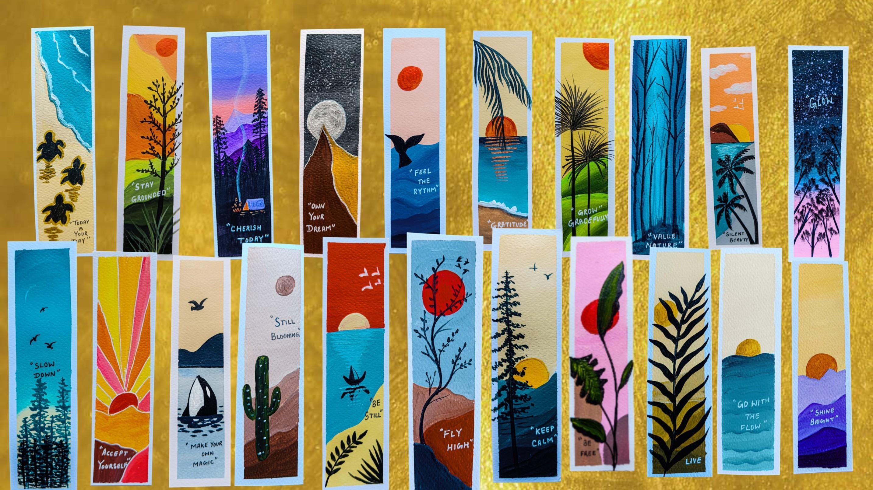 30 Days Acrylic Painting Challenge : Bookmark Landscape Painting In Boho  Style | Mohini Sinha | Skillshare