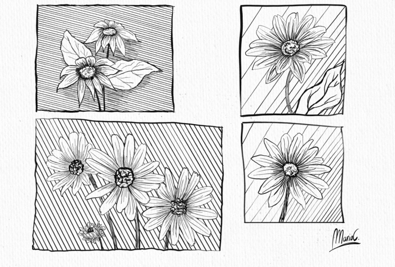 Ink flowers