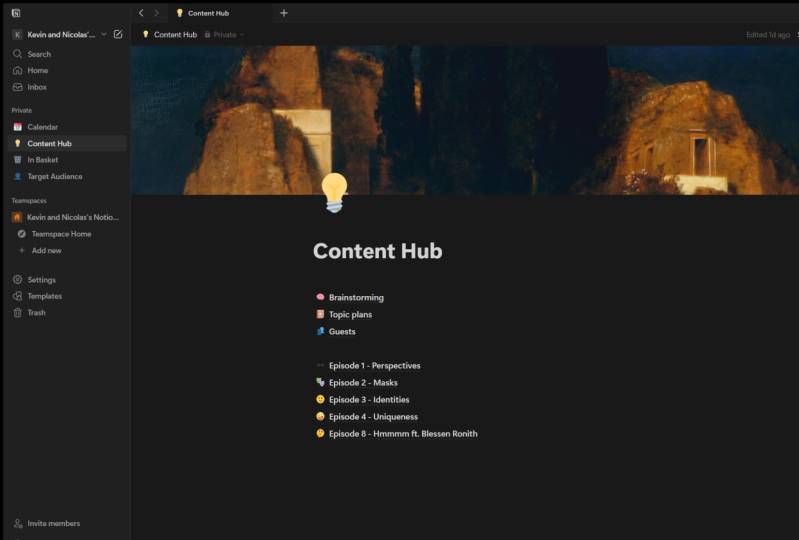 My notion Workspace