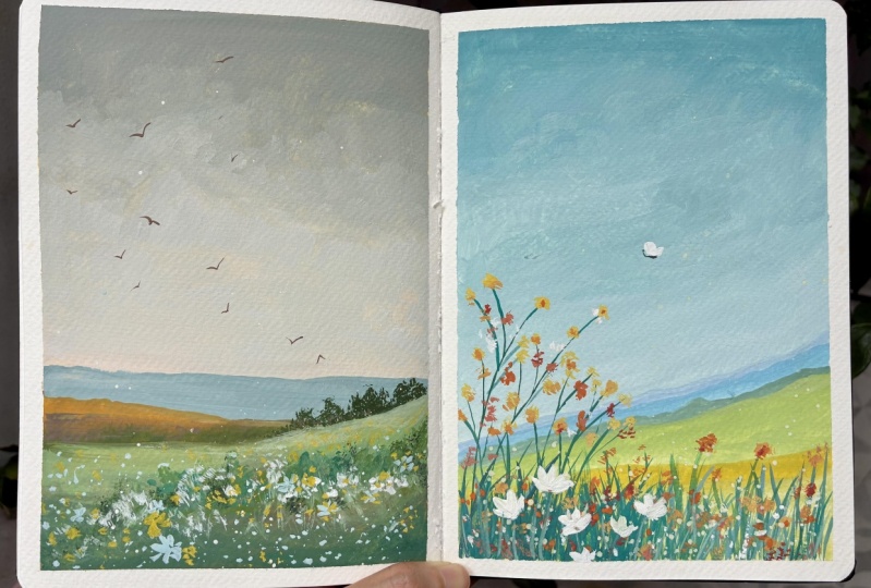 Gouache landscape