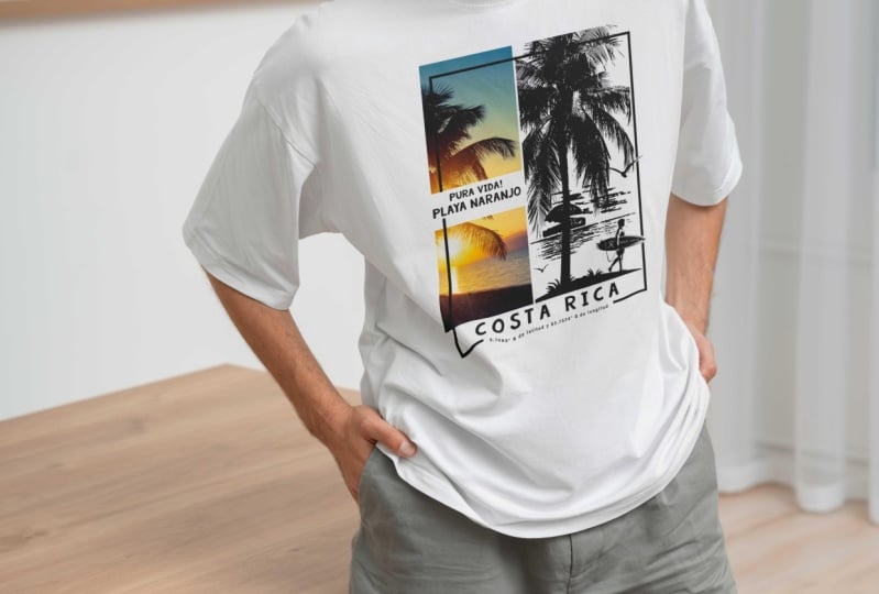 T-Shirt Design: "Pura Vida – Playa Naranjo, Costa Rica"