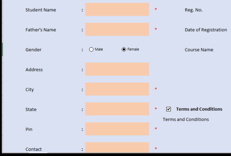 Class Project: Fully Automated Form in Excel using Simple Formulas