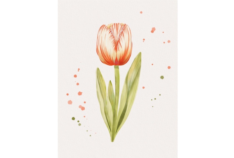 Painting watercolor tulip in Procreate
