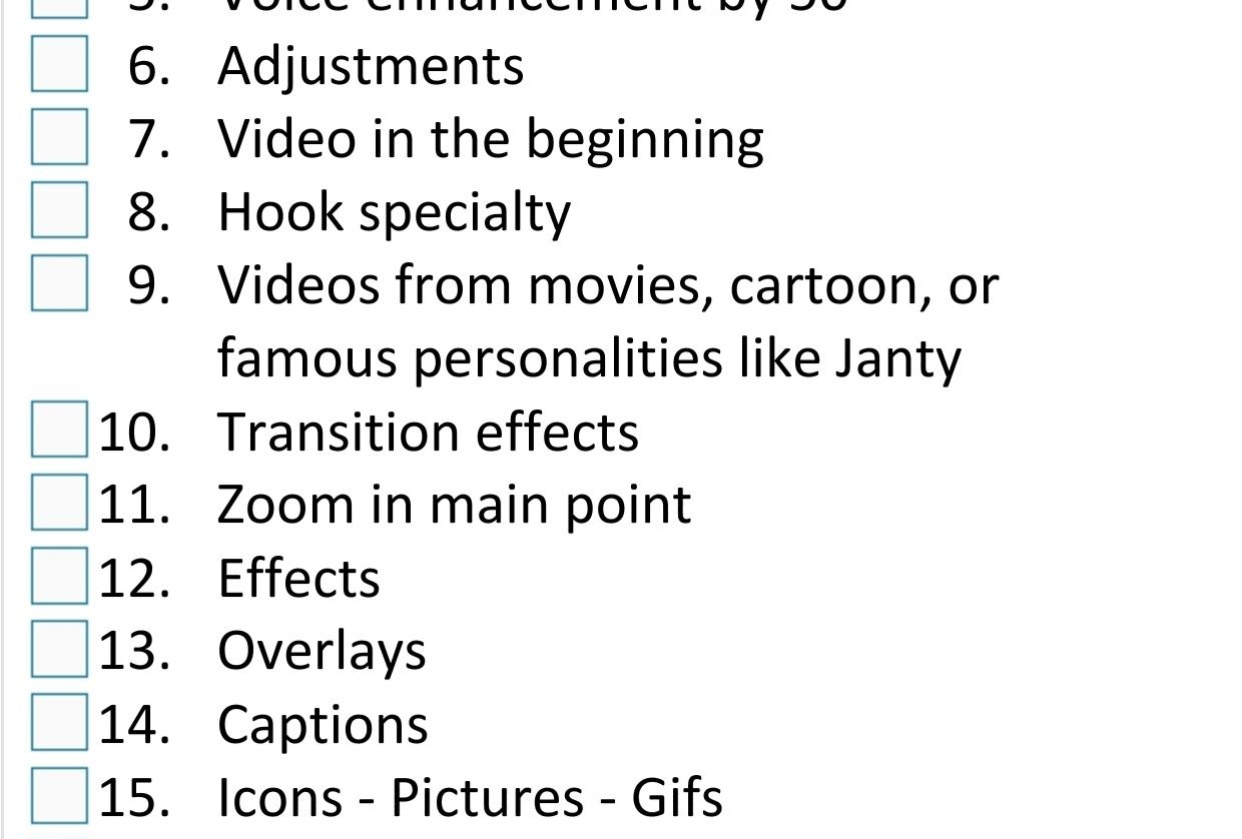 Montage To-do list - student project