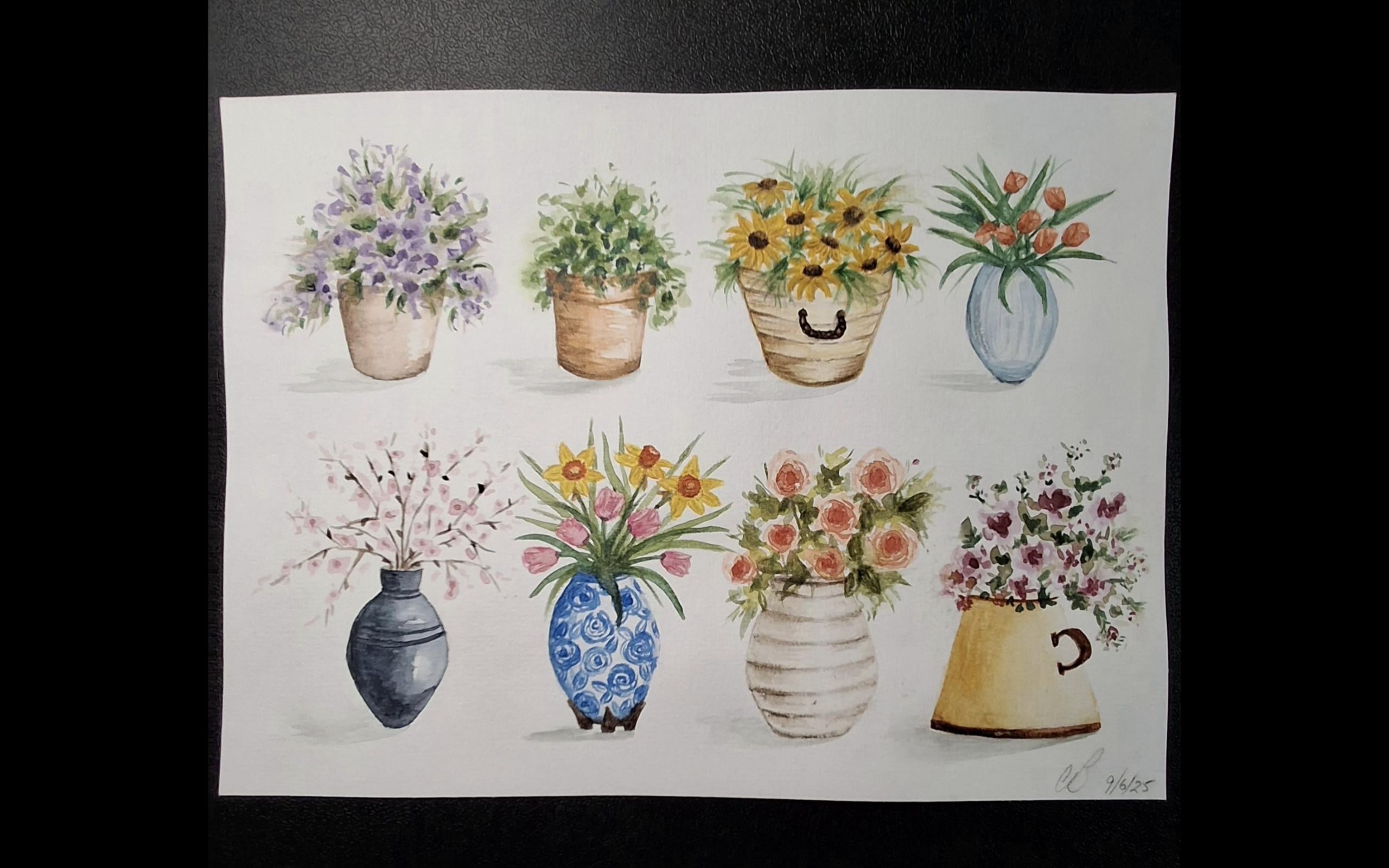 Tiny art - mini loose florals - student project