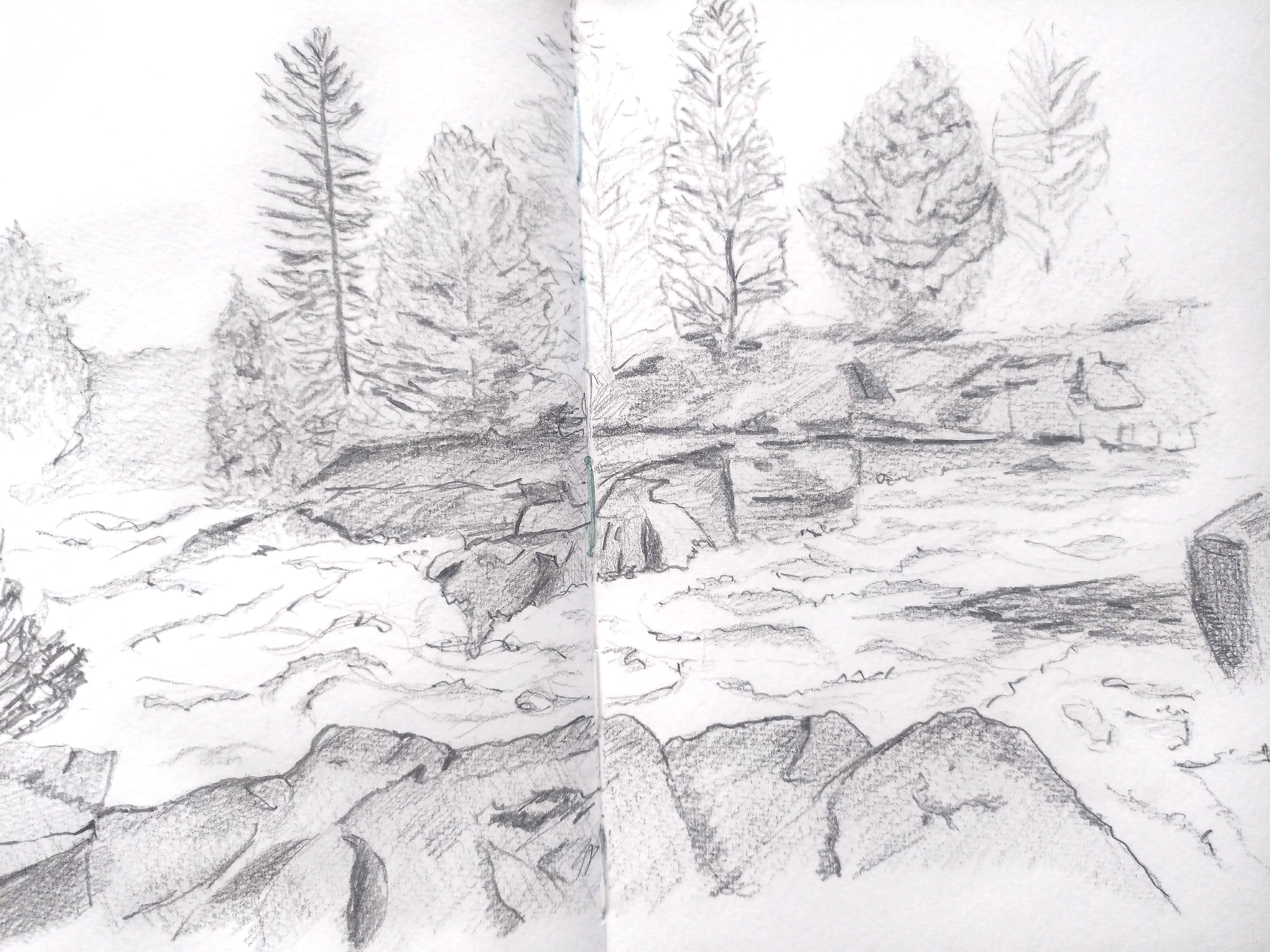 Dibujo de paisajes para principiantes: profundidad, composición y detalle |  Sam Gillett | Skillshare, image size:4000x3000