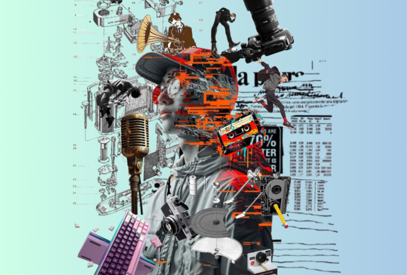 composicion en collage tecnologia