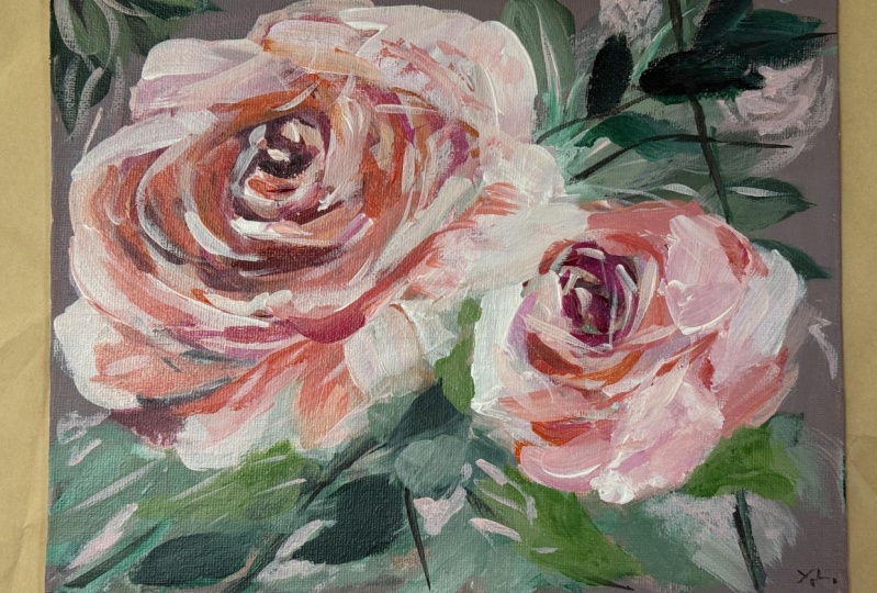 Loose abstract roses