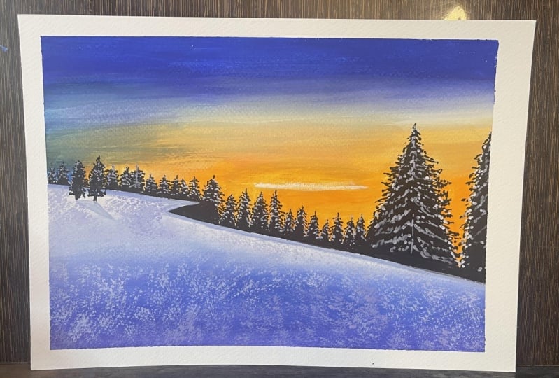 Sunset winterscape