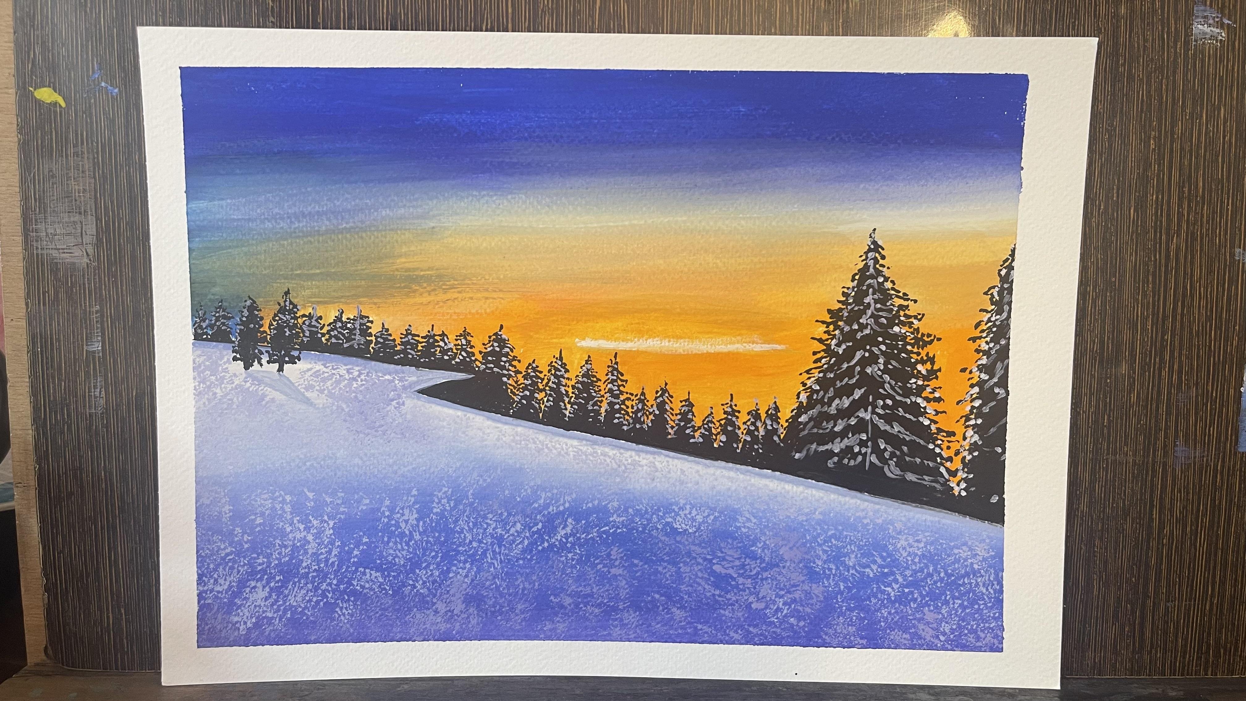 Sunset winterscape - student project