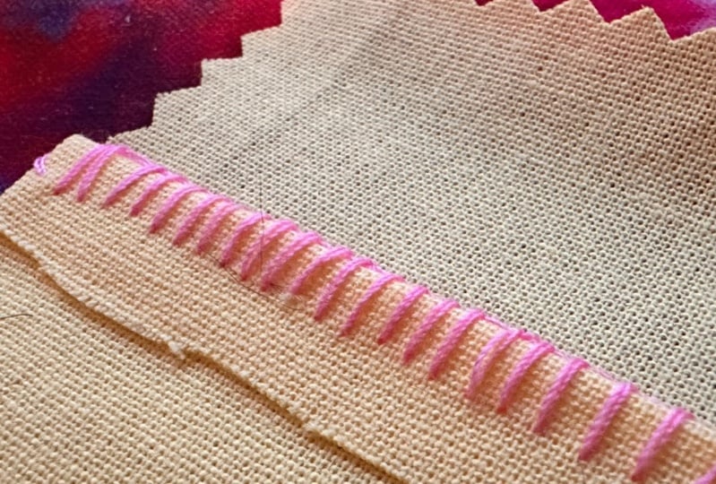 blanket stitch and some attempt on the herringbone stitch