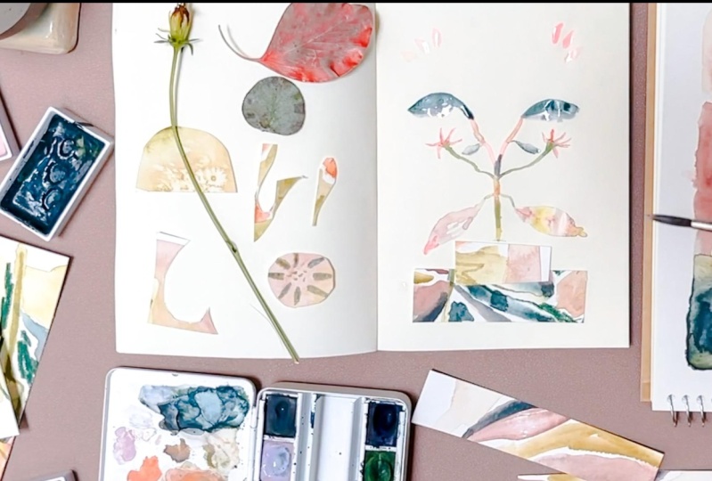 Mixed Media Sketchbook & Watercolor on Paper